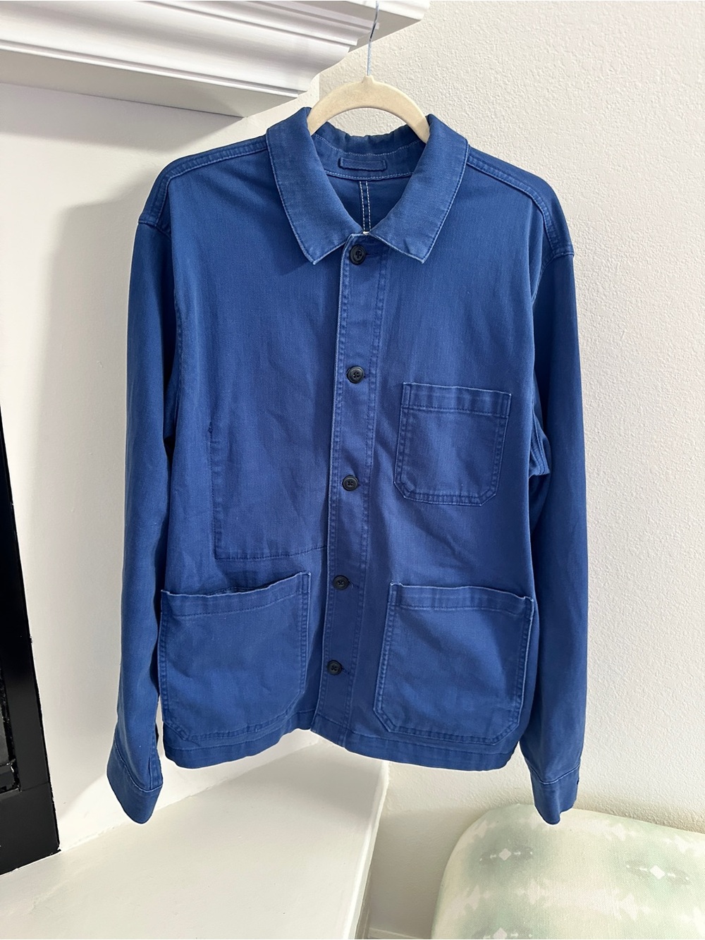 French Blue Chore Jacket / Workwear Coat – Men’s Large